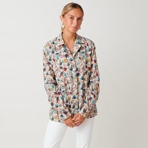 Sara Roka Savoia Fine corduroy Long Sleeve Cotton Top Size 44/US 8